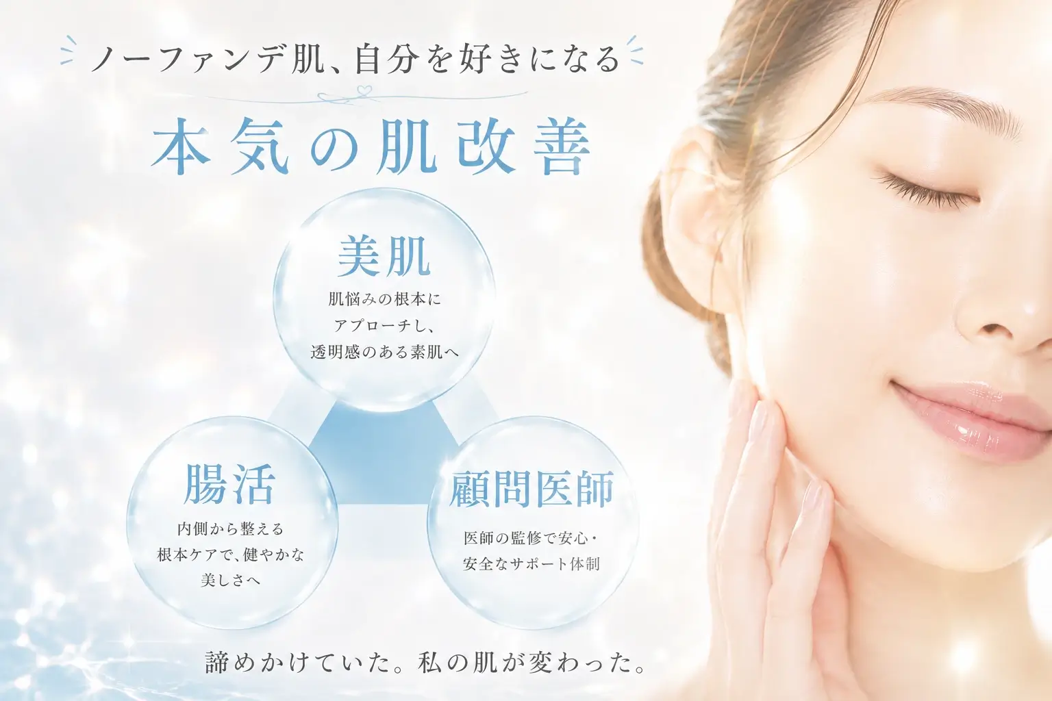 ノーファンデ肌、自分を好きになる - 美肌・腸活・顧問医師による本気の肌改善